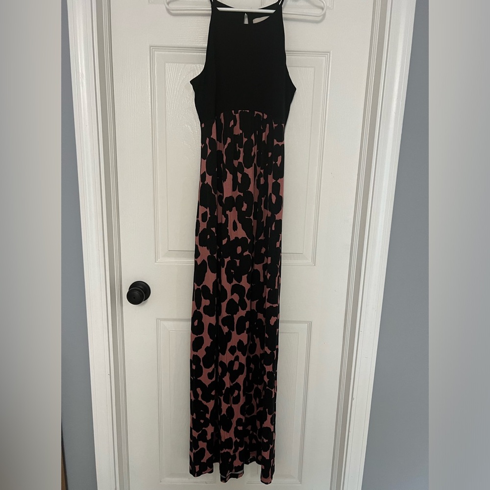 Loft Maternity Maxi Dress Size XS Black/Pink